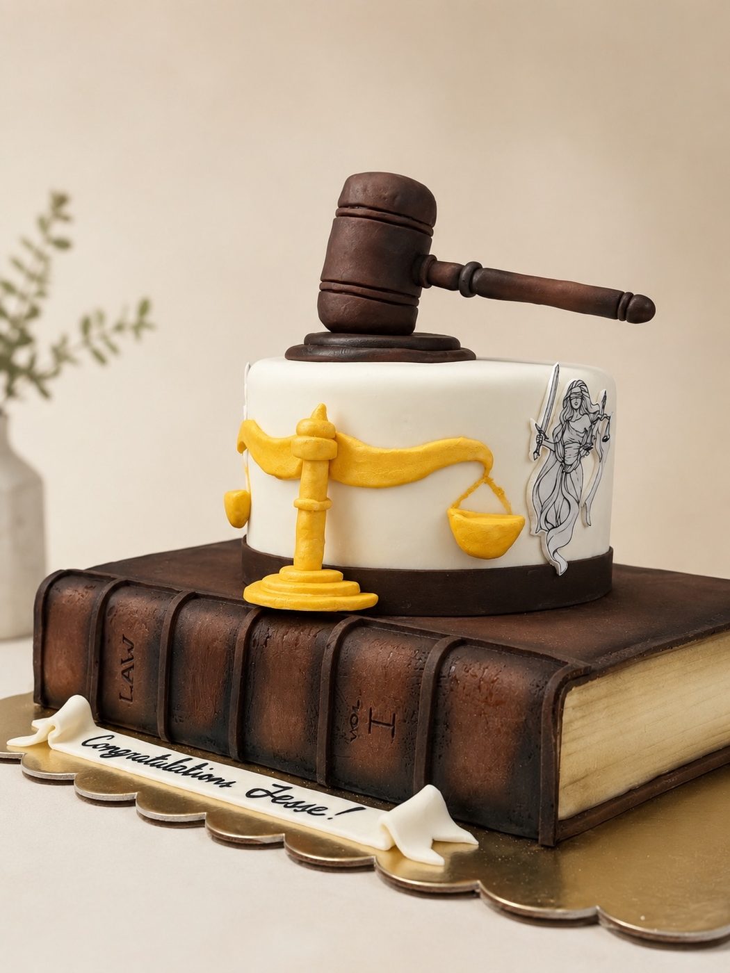 Stacked pink money-themed celebration cake with rhinestones