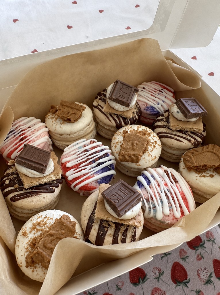 Gift box of s'mores and seasonal macarons